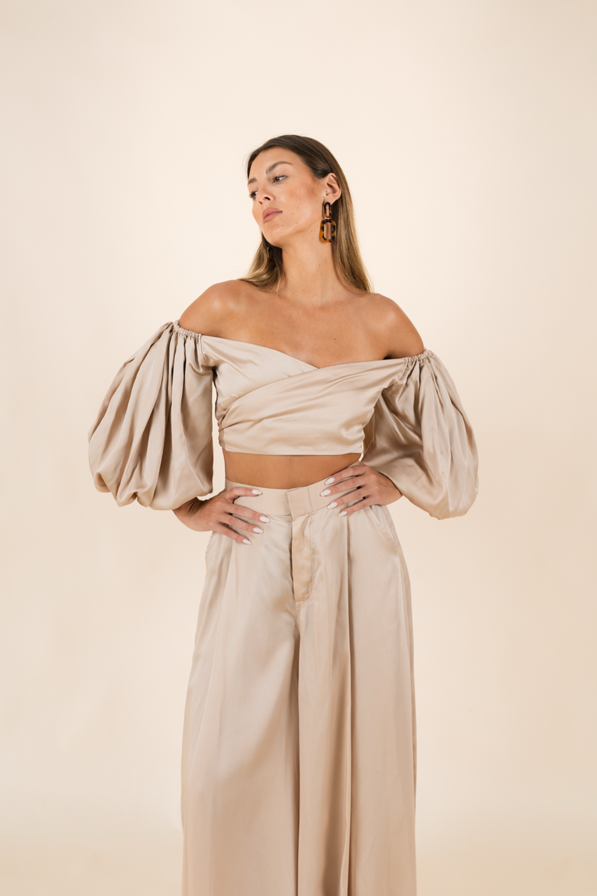 Ariel wrap cropped top
