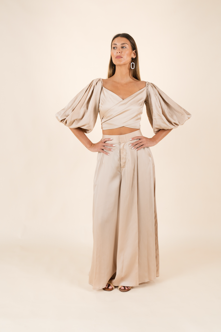 Ariel wrap cropped top