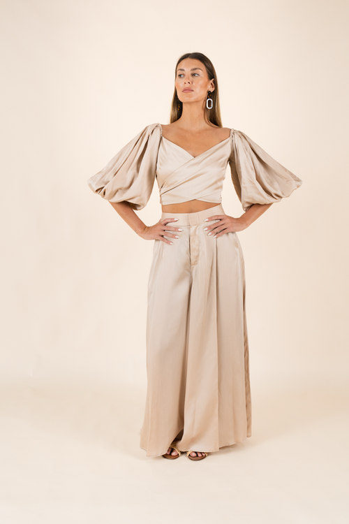 Ariel wrap cropped top