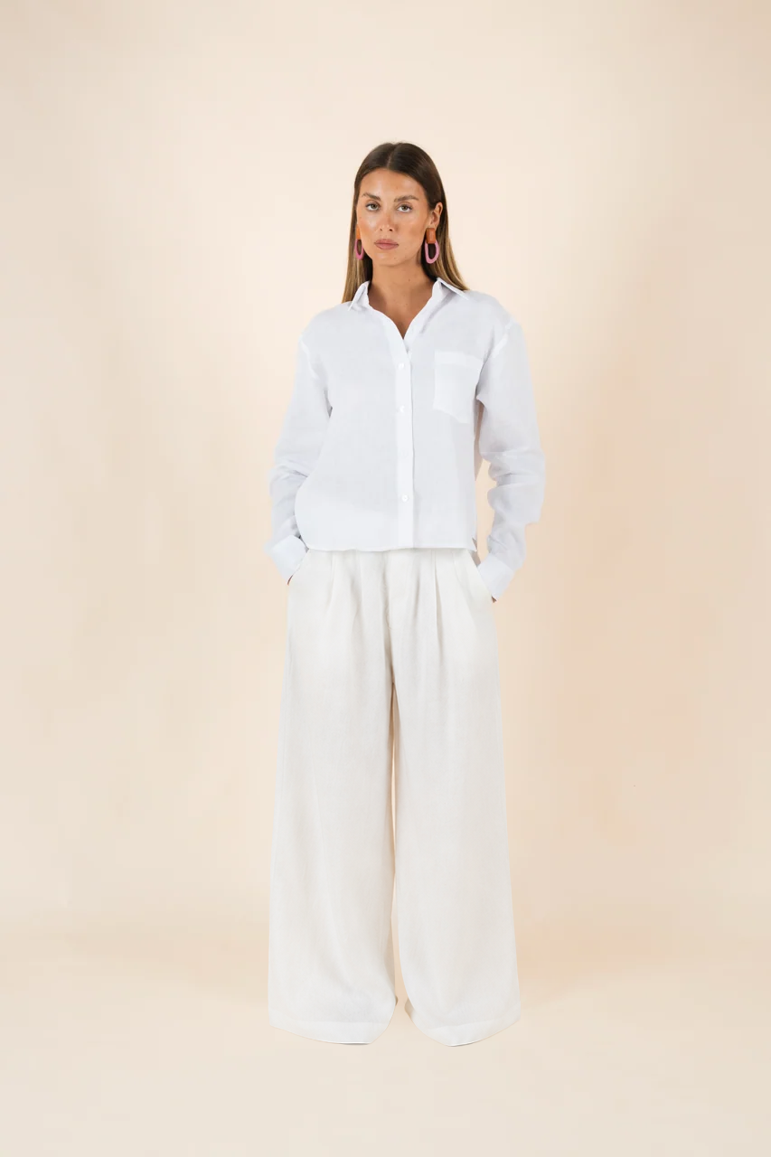 Yves linen pants in white