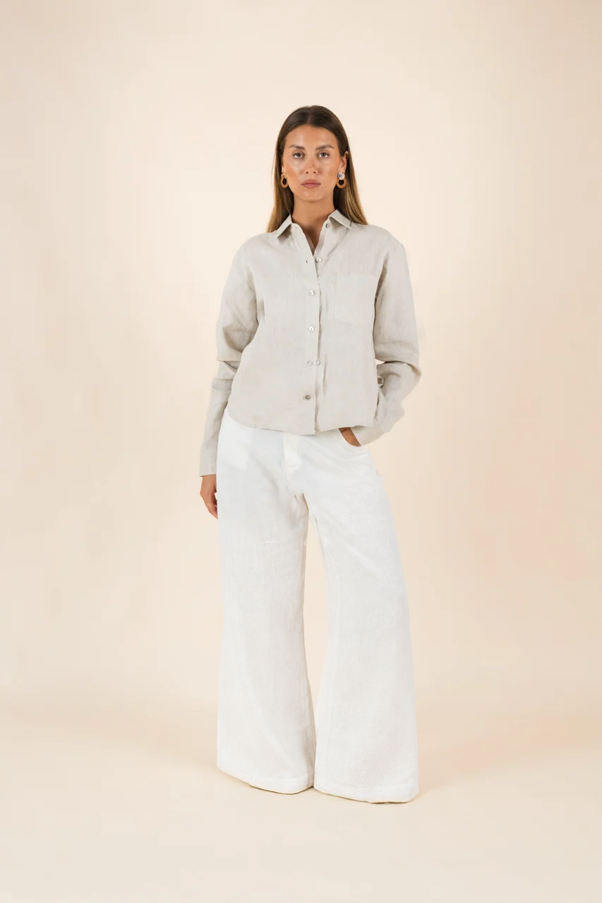 Bessi linen pants in white