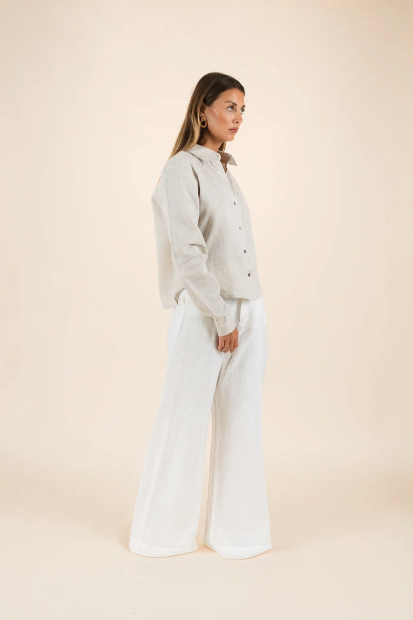 Bessi linen pants in white