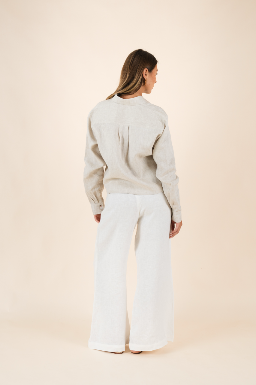 Bessi linen pants in white