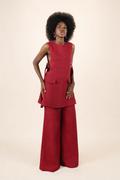Bessi linen pants in red