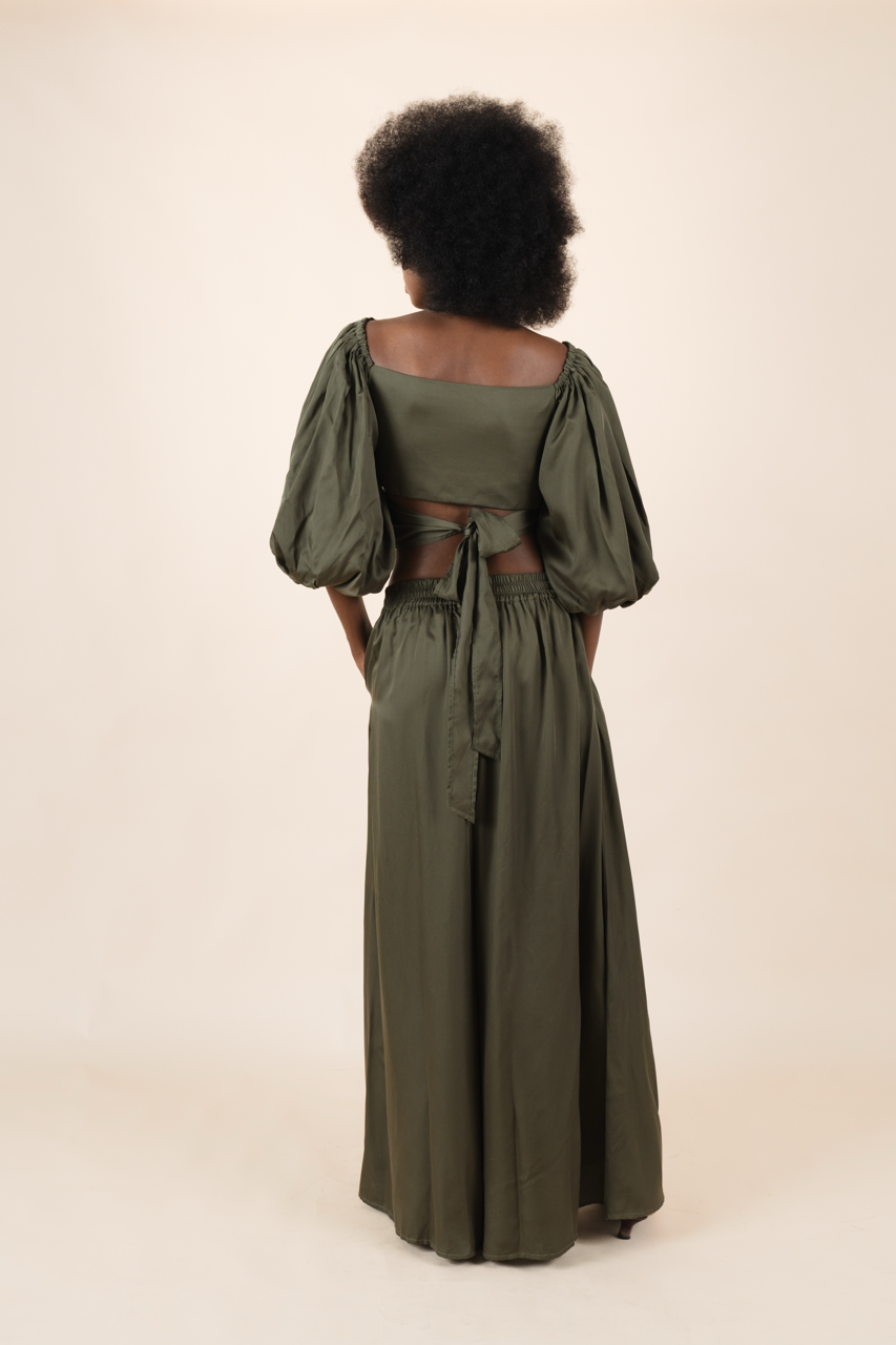 Olive wide leg pants