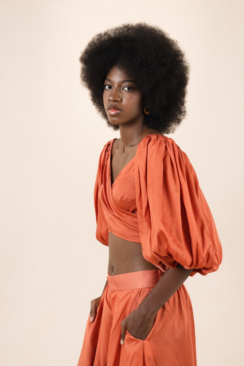 Laura wrap cropped top