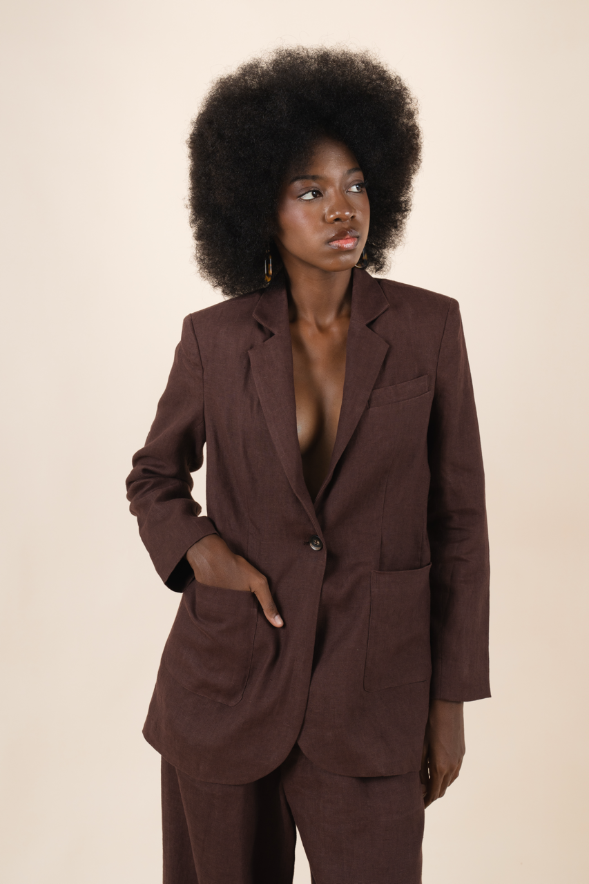 Maddie blazer in Chocolate Brown